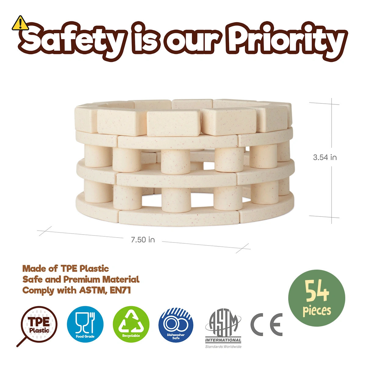Arch-Kid-Tech® Roman Theater building toy made from safe premium materials certified to ASTM and EN71 standards