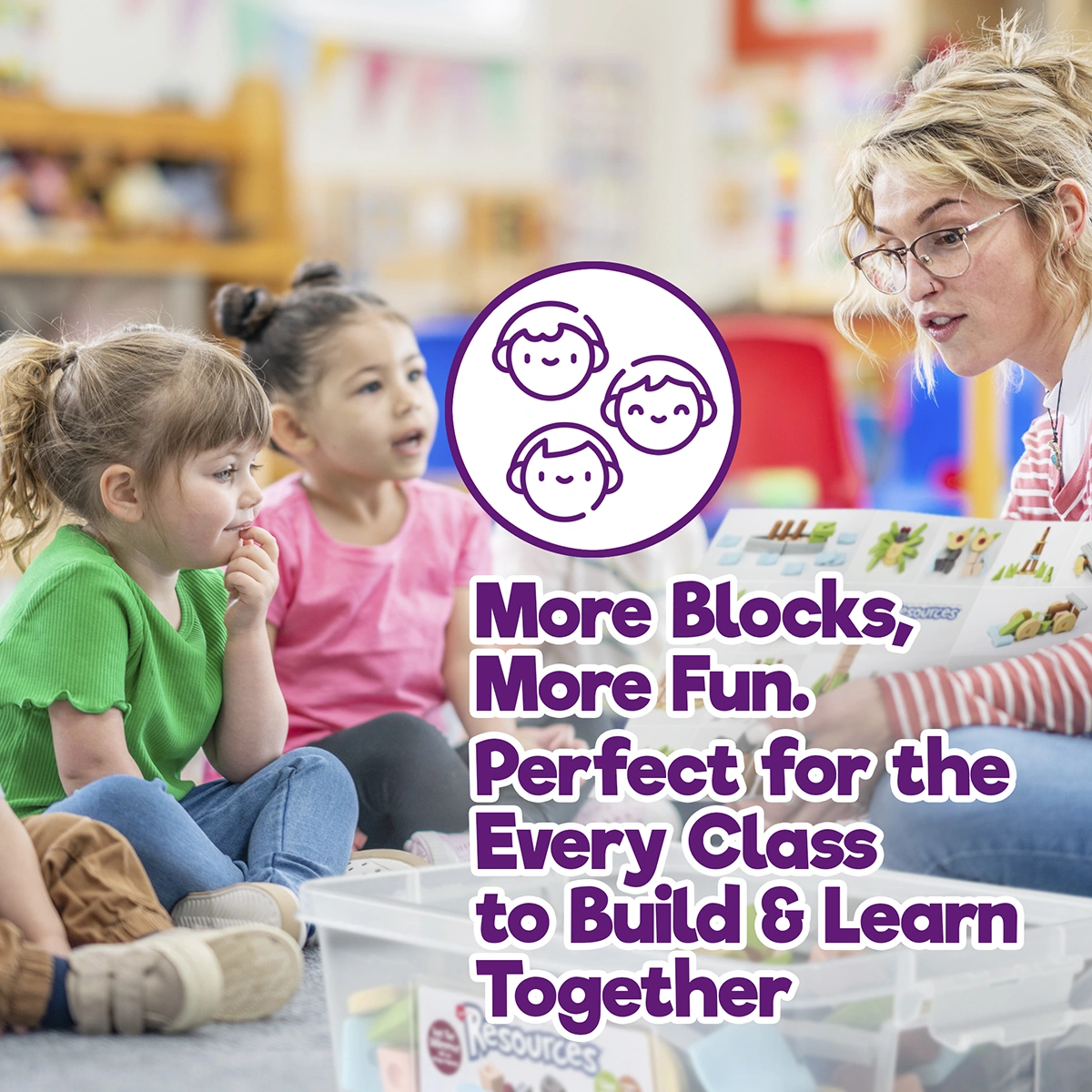 Resources® open-ended building toy built for group play in classroom learning environments